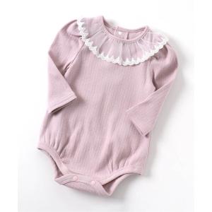 ベビー服 チュールカラーボディースーツ
