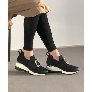 スニーカー ビジュー付きスリッポンスニーカー / 23515 レディース