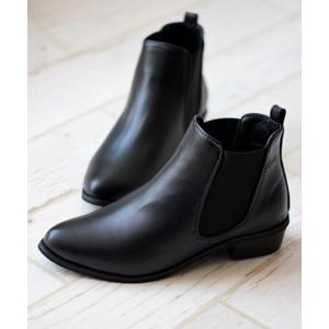 ブーツ ポインテッドトゥ サイドゴアショートブーツ レディース