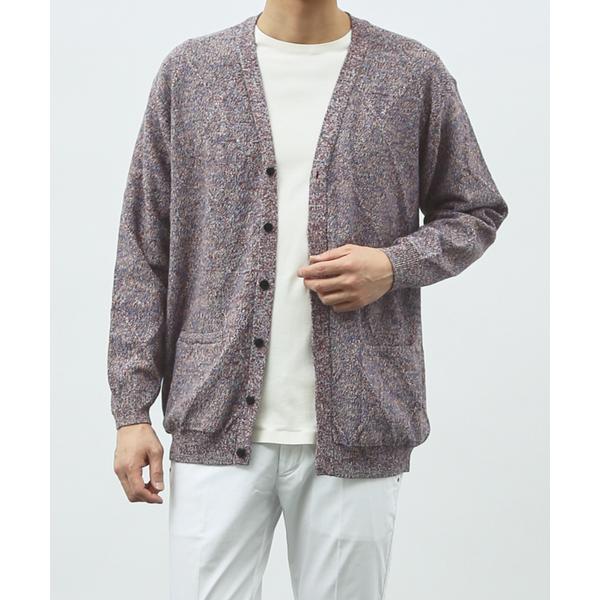 カーディガン マルチカラー ライン アーガイル カーディガン メンズ