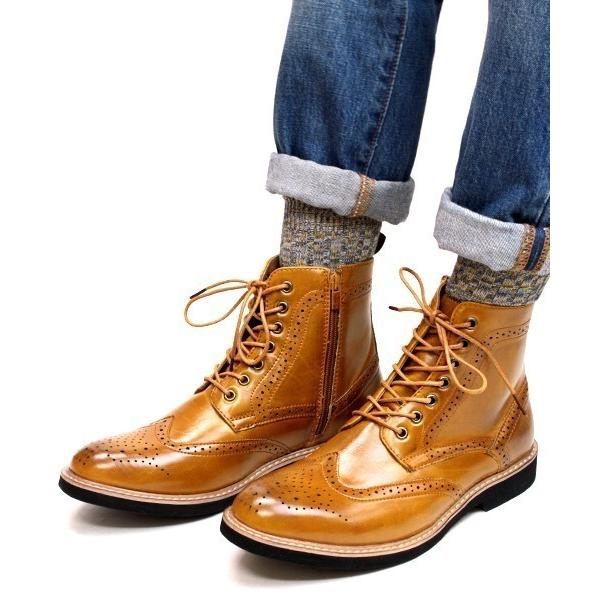 ブーツ AAA+ / ウィングチップレースアップブーツ メンズ