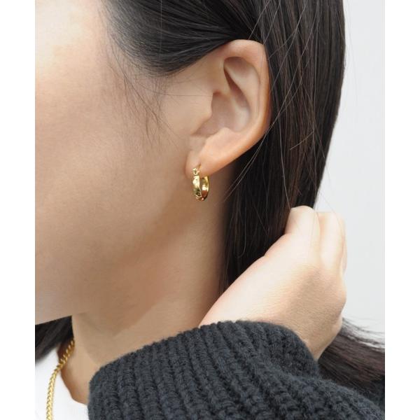ピアス 金属アレルギー対応 「ieLS」ステンレス　 クロッシング デザインフープピアス メンズ レ...