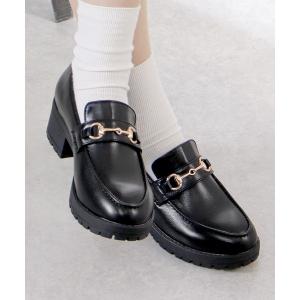 ローファー 軽量厚底 ビットモチーフローファー チェーンビットローファー リボンローファー レディース メンズ