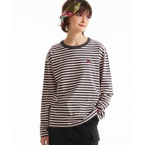 tシャツ KIRSH CHERRY STRIPE LONG SLEEVE T-SHIRT/キルシーチェリーストライプロングスリーブTシャツ レディース