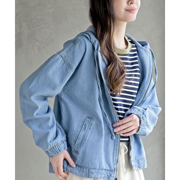 デニムジャケット gジャン フード付きデニムジャケット レディース
