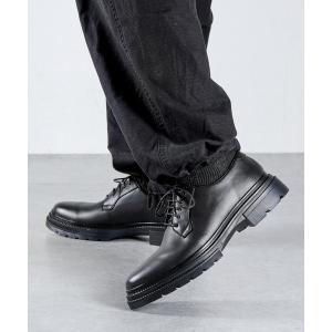 shoes365 シューズ 「shoes365」ラウンドトゥ厚底ウォッシュレザー