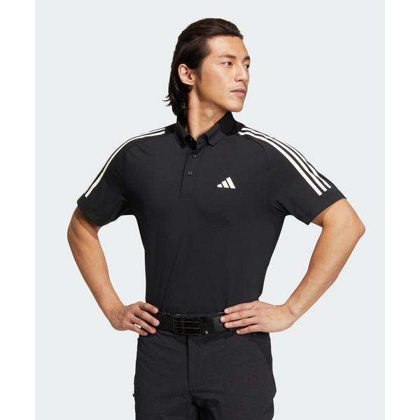 ポロシャツ メンズ スリーストライプス 半袖ストレッチボタンダウンシャツ「adidas Golf/ア...