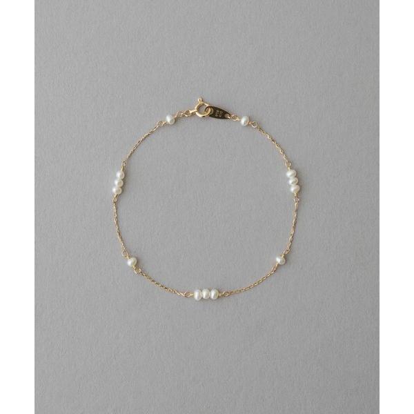 ブレスレット K10YG パール ステーション ブレスレット レディース