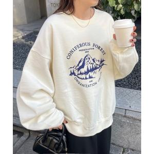 スウェット 刺繍ロゴモチーフビッグスウェット