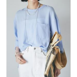 シャツ ブラウス サラッとTシャツ感覚で着れる/ジョーゼットポケットブラウス