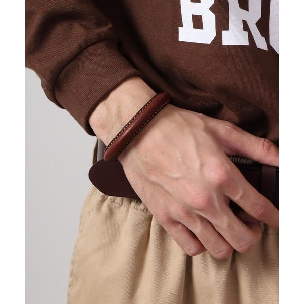 ブレスレット プラスレザー バングル ナロー メンズ レディース