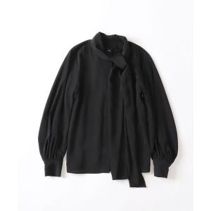 シャツ ブラウス レディース nylon taffeta bow tie blouse (ナイロンタフタボウタイブラウス)の商品画像