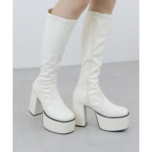 LOVEHUNTER（ラブハンター） ブーツ 軽量厚底 スクエアトゥストレッチ