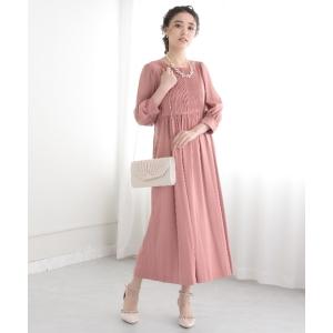 ドレス バックリボンピンタックドレス