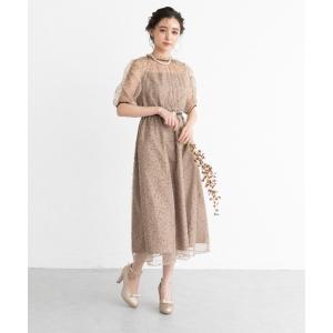 ドレス バックリボン配色レースドレス