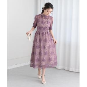 ドレス バックリボンシャーリングレース2WAYドレス