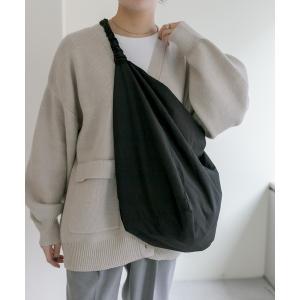 ショルダーバッグ バッグ 「雨や摩擦に強いロクヨンクロス使用」ドローコード2wayショルダーバッグLサイズ レディース