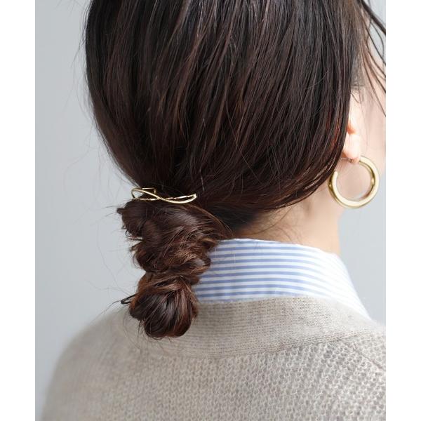 ヘアゴム ウェーブメタルラインポニーフック