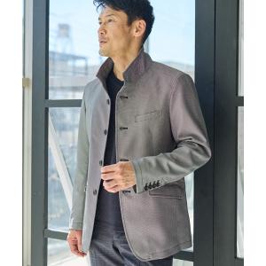 ジャケット テーラードジャケット バーズアイスタンドカラージャケット メンズ