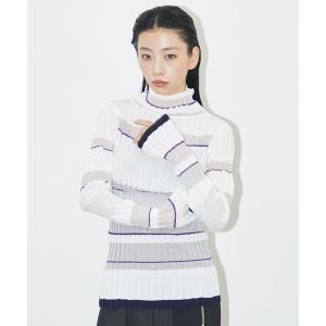 ニット ランダムシアーリブニット