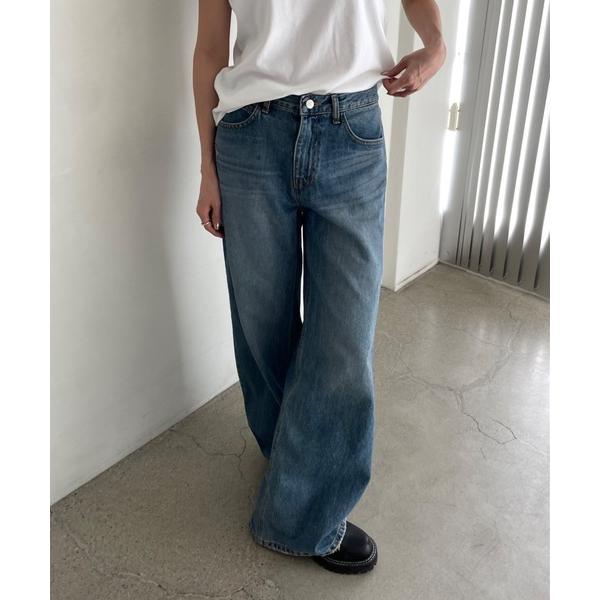 ワイドパンツ ジーンズ デニム デニムパンツ ローライズワイドルーズヴィンテージデニム レディース