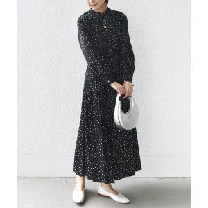 ワンピース レディース *「手洗い可能」ドット / 花柄 バンドカラー サイド プリーツ ワンピース 24SS｜ZOZOTOWN Yahoo!店