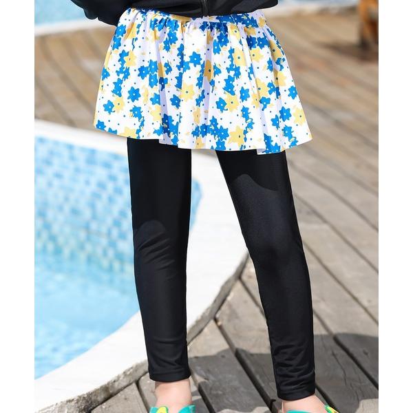 水着 「UVカット率 99%以上」キッズ水着 オールインワンレギンスフレアスカート キッズ 子供 女...