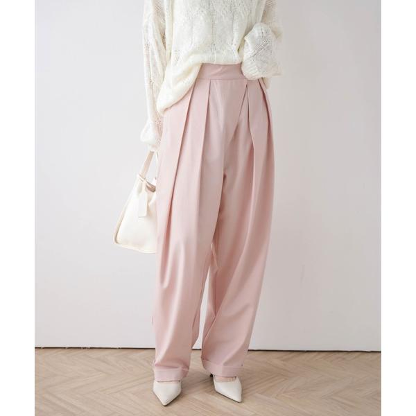 ワイドパンツ パンツ タックワイドパンツ レディース
