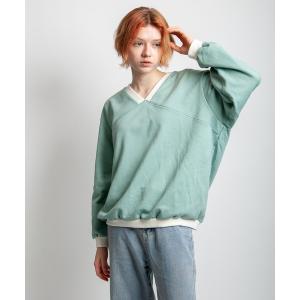 トレーナー スウェット Vネックトレーナー レディース