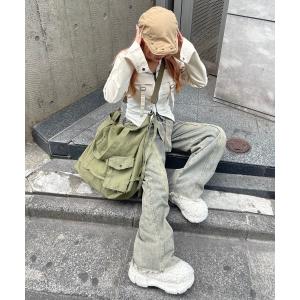 メンズ ショルダーバッグ バッグ ストリートファッション XU エックスユー grunge denim shoulder bag ショルダーバッグ ボ｜zozo