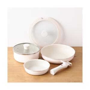 キッチン GO TABLE 鍋・フライパン6点セット アイボリー