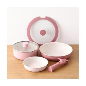 キッチン GO TABLE 鍋・フライパン6点セット ピンク