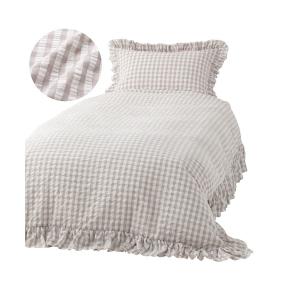 未使用★Francfranc ギャザーリボン 掛け布団カバー ダブル アイボリー ギャザーリボン 掛け布団カバー ダブル アイボリー | Francfranc