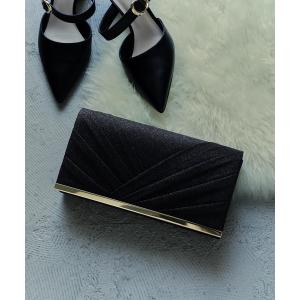 クラッチバッグ パーティーバッグ ラメプリーツクラッチパーティーバッグ レディース