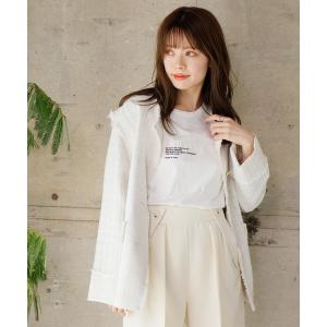 ジャケット ノーカラージャケット 2WAYスリーブツイードジャケット レディース