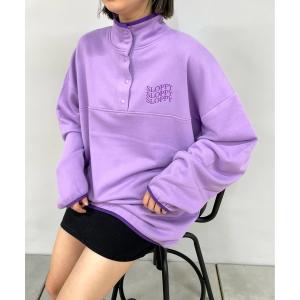 スウェット SLOPPY 裏毛ハーフボタントップス