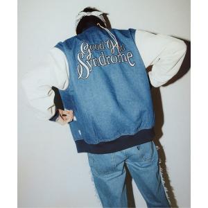 ジャケット スタジャン メンズ DENIM VARSITY JACKET｜zozo