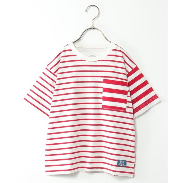 tシャツ USAコットン 異ピッチボーダーポケT（120~160cm） キッズ 子供服 男の子 女の...