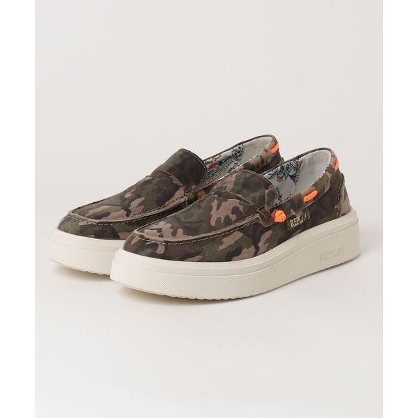 デッキシューズ 厚底CAMOスウェードローファー メンズ