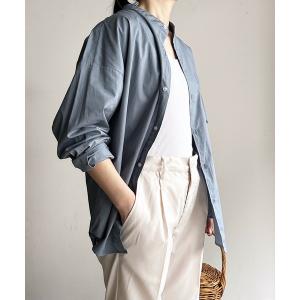 ブラウス シャツ COMMONWARE:ビッグサイズバンドカラーシャツL/S レディース メンズ