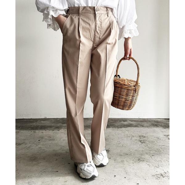 スラックス パンツ COMMONWARE:TRストレッチ センタープレス フレア パンツ レディース...