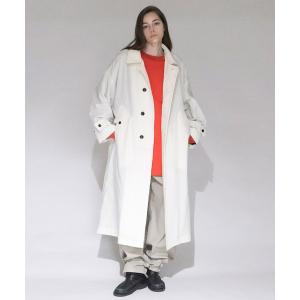 ステンカラーコート メンズ 「VOAAOV」HIGH TWISTED ORGANIC COTTON Long Coat｜zozo