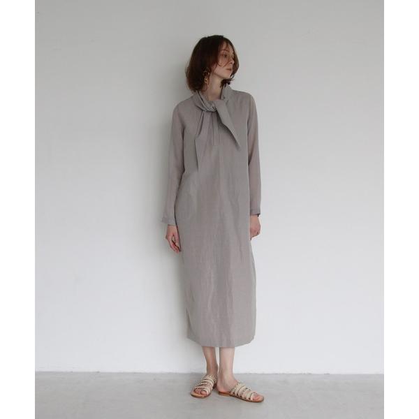 ワンピース triacetate linen big collar dress(トリアセテートリネン...