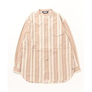 シャツ ブラウス KONECO/コネーソ 別注 グランパシャツ ロングスリーブ/ノーカラー/バンドカラー メンズ