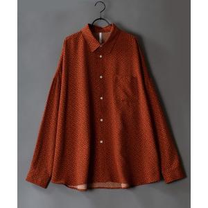 メンズ シャツ ブラウス Oversize Drop shoulder Patterned shirt/オーバーサイズ ドロップショルダー 総柄 シャ｜zozo