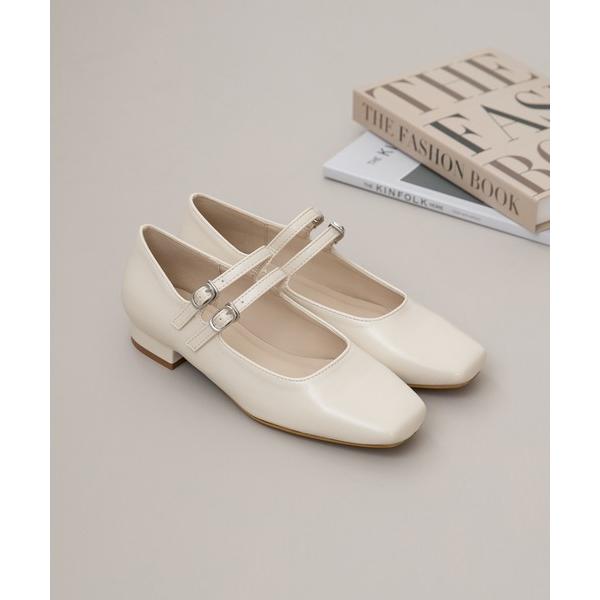 パンプス メリージェーンスクエアトゥパンプス