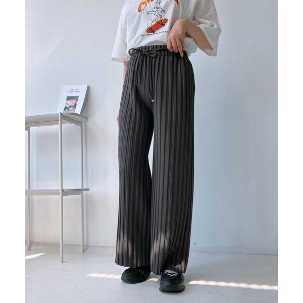 パンツ ベルト付き カットOK!! プリーツパンツ レディース