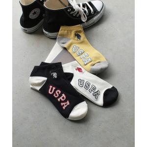 靴下 レディース U.S. POLO ASSN.　A.USPA 足底アーチロゴ刺繍3P｜ZOZOTOWN Yahoo!店