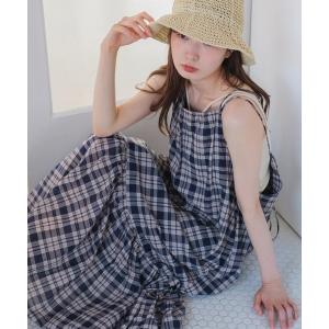 ワンピース ティアードチェックキャミワンピース