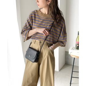 tシャツ Tシャツ 《JaVa ジャバコラボ》さらっとお洒落。2wayヘンリーネックボーダーサマーニット